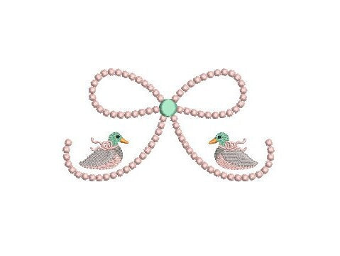 Bow in Pearl Knots Frame, 5 Sizes PES DST JEF++ Incl Digital Instant Download