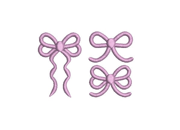 Mini Bow Frame Bundle Machine Embroidery Designs: 3 Styles, PES DST JEF++ (Digital Download)