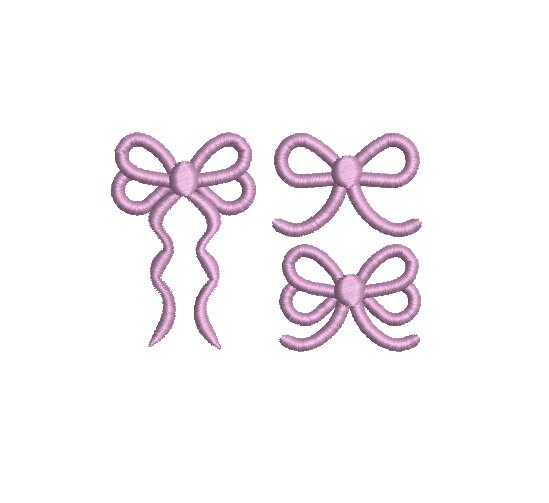 Mini Bow Frame Bundle Machine Embroidery Designs: 3 Styles, PES DST JEF++ (Digital Download)