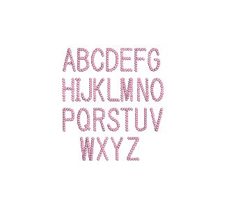 Pearl Knot Beaded Font All Caps Machine Embroidery Design 6 Sizes BX PES DST+++ Incl Digital Instant Download