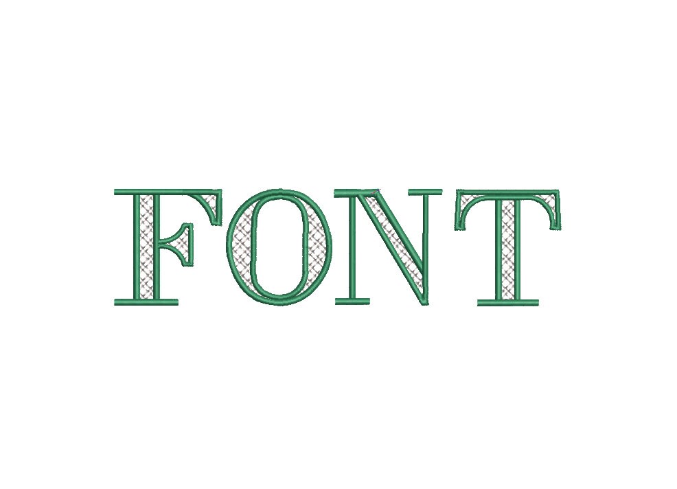 Lattice Fill Serif Regal Font All Caps TwoColor Machine Embroidery Design 6 Sizes BX PES DST+++ Incl Digital Instant Download
