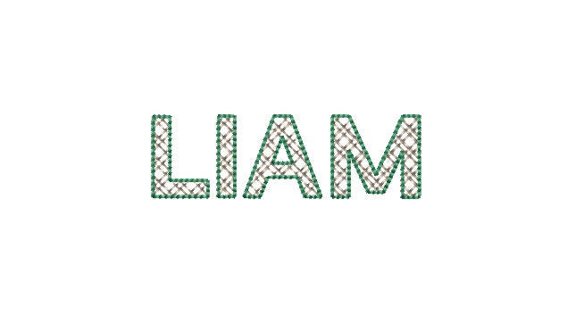 Block Font Cross Lattice Open File Bean Stitch Outline Machine Embroidery Design 7 Sizes BX PES DST+++ Incl Digital Instant Download