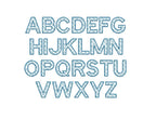 Block Font Cross Lattice Open File Bean Stitch Outline Machine Embroidery Design 7 Sizes BX PES DST+++ Incl Digital Instant Download