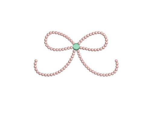 Bow in Pearl Knots Frame, 5 Sizes PES DST JEF++ Incl Digital Instant Download