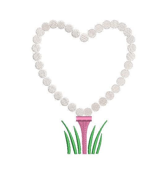 Golf Balls Heart & Tee 5 Sizes PES DST JEF++ Incl Digital Instant Download