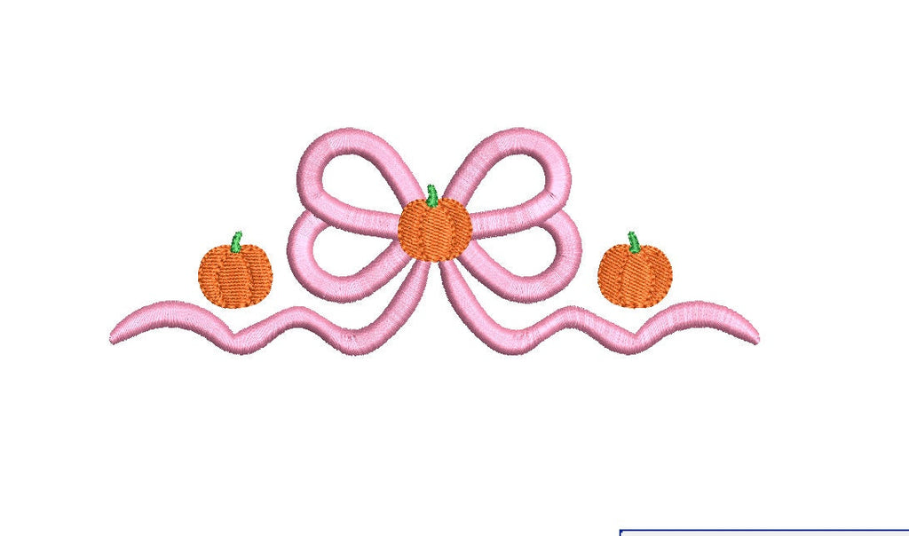 Fall Pumpkins Bow Frame 5 Sizes PES DST JEF++ Incl Digital Instant Download