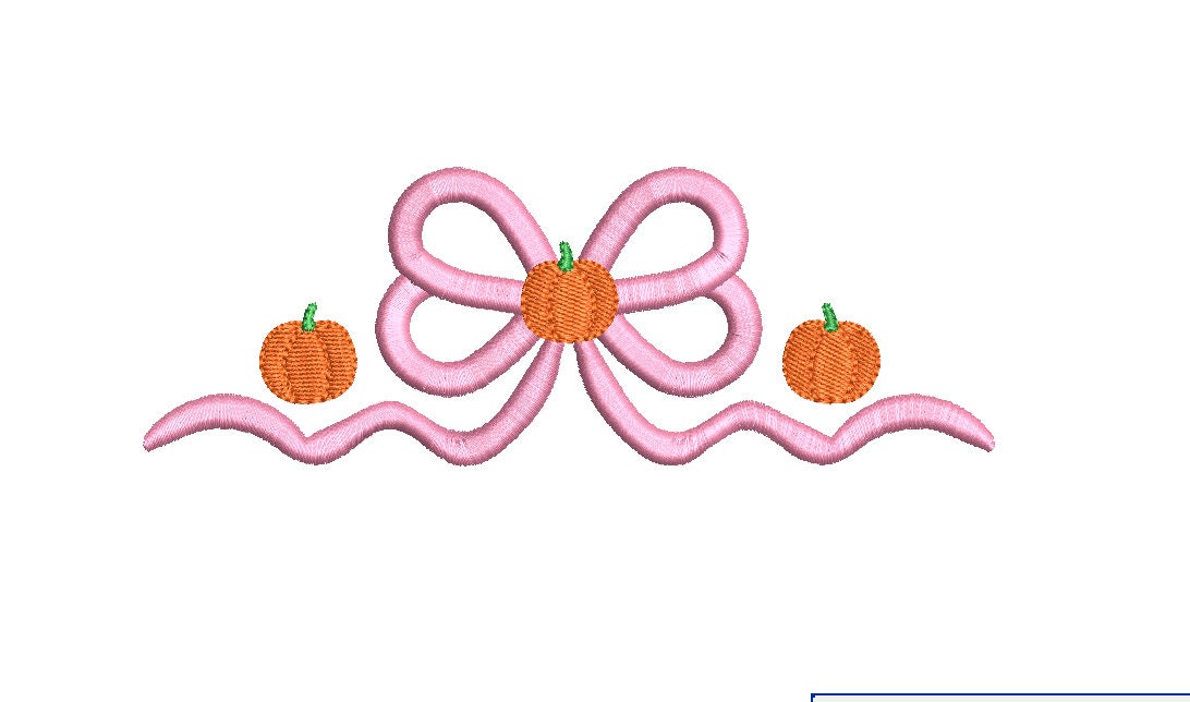 Fall Pumpkins Bow Frame 5 Sizes PES DST JEF++ Incl Digital Instant Download