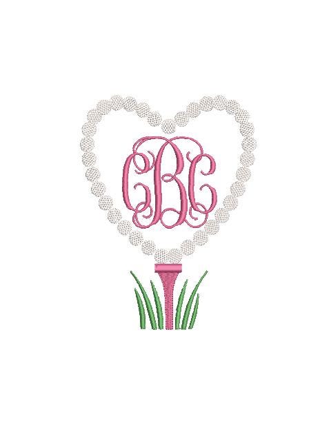 Golf Balls Heart & Tee 5 Sizes PES DST JEF++ Incl Digital Instant Download