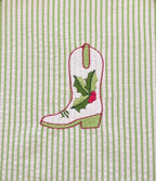 Cowboy Cowgirl Boot Christmas Holly Berries Fill Stitch, Machine Embroidery Design, 6 Sizes, PES DST JEF++ Incl Digital Instant Download