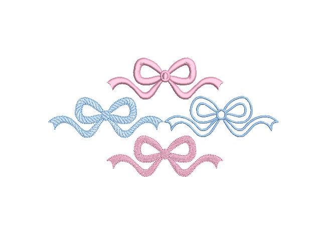 Classic Bow Bundle, 4 Heirloom Frame Designs, for Machine Embroidery, Mult Sizes PES DST JEF++ Incl Digital Instant Download