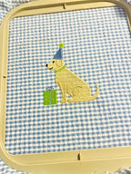 Birthday Party Dog & Hat with Present , Machine Embroidery Design, 5 Sizes, PES DST JEF Incl Digital Instant Download