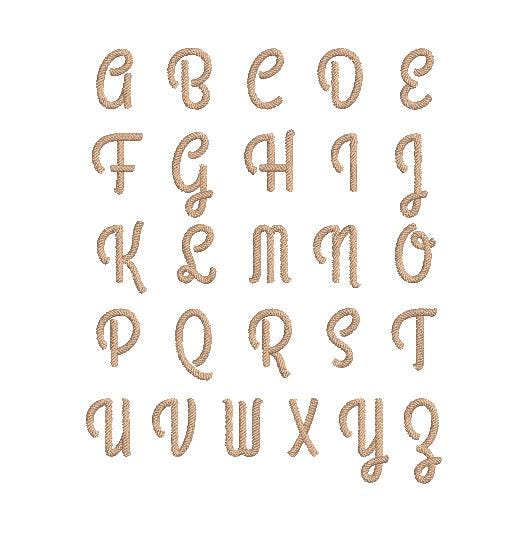 Western Nautical Font Rope Fill Motif, Grand Banks, Machine Embroidery Design 3 Sizes BX PES DST+++ Incl Digital Instant Download