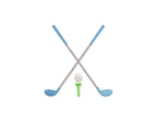 Golf Clubs Tee & Ball Monogram Motif Preppy Design for Machine Embroidery, 5 Sizes PES DST JEF++ Incl Digital Instant Download