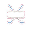 Golf Clubs & Balls Split Monogram or Name Frame for Machine Embroidery, 5 Sizes PES DST JEF++ Incl Digital Instant Download