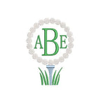 Golf Balls & Tee Circle Monogram Frame Preppy Design for Machine Embroidery, 5 Sizes PES DST JEF++ Incl Digital Instant Download