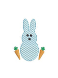 Easter Bunny Sketch Style with Mini-Carrots 5 Sizes Machine Embroidery Design PES DST JEF Incl Digital Instant Download