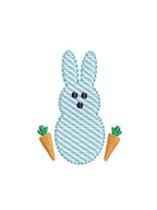 Easter Bunny Sketch Style with Mini-Carrots 5 Sizes Machine Embroidery Design PES DST JEF Incl Digital Instant Download
