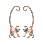 Chinoiserie Chic Double Long Tail Monkey Monogram Frame, Machine Embroidery Design, 5 Sizes, PES DST JEF Incl Digital Instant Download