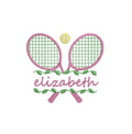 Tennis Racket Ivy Split Frame Embroidery Design (Digital Download PES DST JEF+++)