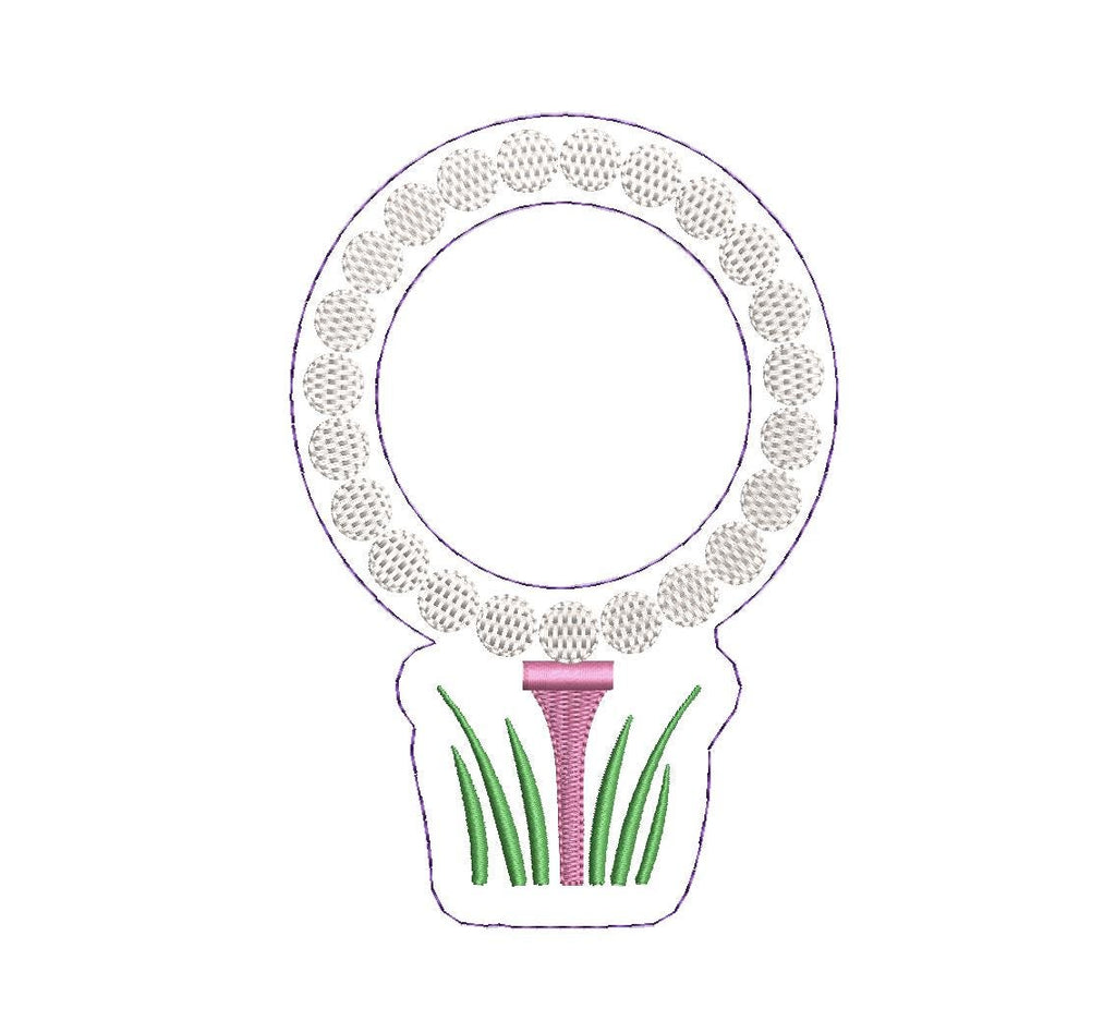 Golf Balls & Tee Circle Monogram Frame Preppy Design for Machine Embroidery, 5 Sizes PES DST JEF++ Incl Digital Instant Download