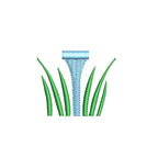 Golf Tee  & Grass Monogram Frame, Preppy Design for Machine Embroidery, 5 Sizes PES DST JEF++ Incl Digital Instant Download