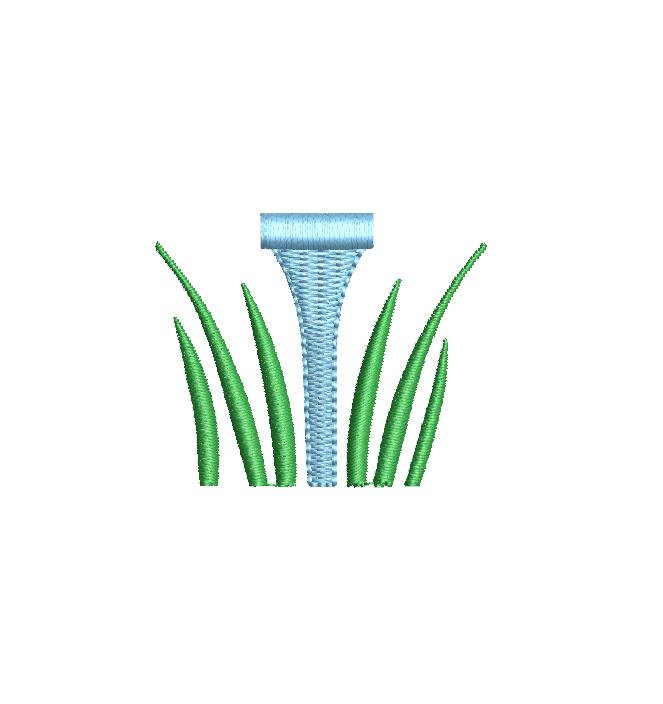 Golf Tee  & Grass Monogram Frame, Preppy Design for Machine Embroidery, 5 Sizes PES DST JEF++ Incl Digital Instant Download
