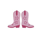 Cowgirl Cowboy Boot Fill Stitch Two Star, Machine Embroidery Design, 4 Sizes, PES DST JEF Incl Digital Instant Download