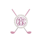 Golf Clubs & Balls Circle Monogram Frame for Machine Embroidery, 7 Sizes PES DST JEF++ Incl Digital Instant Download