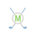 Golf Clubs & Balls Circle Monogram Frame for Machine Embroidery, 7 Sizes PES DST JEF++ Incl Digital Instant Download