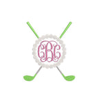 Golf Clubs & Balls Circle Monogram Frame for Machine Embroidery, 7 Sizes PES DST JEF++ Incl Digital Instant Download