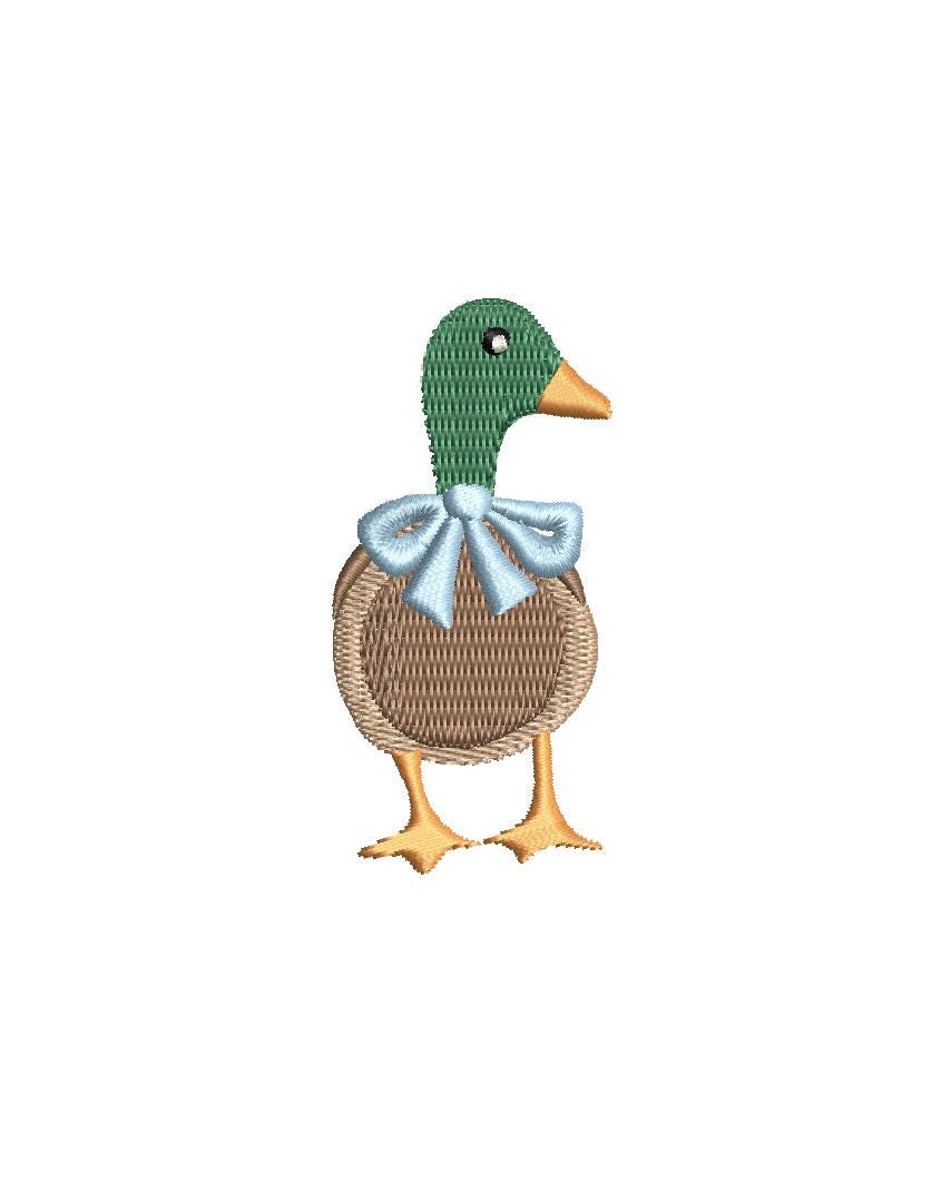 Mallard Duck Vintage Bow Tie, Classic Heirloom Design, for Machine Embroidery, 5 Sizes PES++ Incl Digital Instant Download
