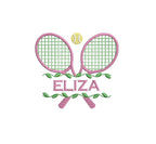 Tennis Racket Ivy Split Frame Embroidery Design (Digital Download PES DST JEF+++)