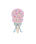 Ice Cream Cone Sprinkles Sketch Style, Machine Embroidery Design, 4 Sizes, PES DST JEF Incl Digital Instant Download