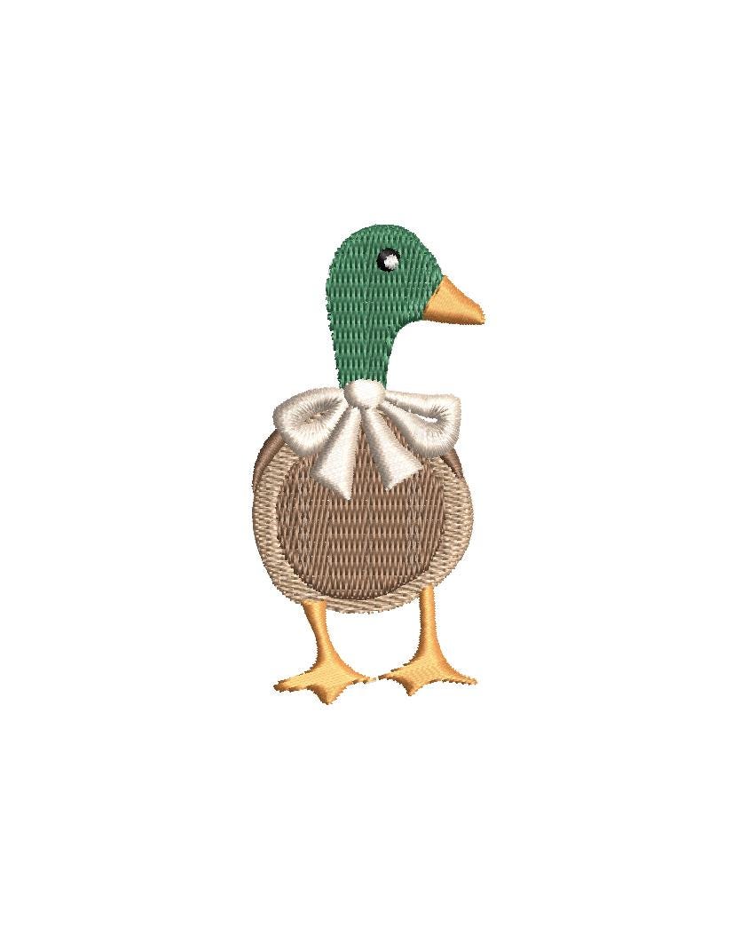 Mallard Duck Vintage Bow Tie, Classic Heirloom Design, for Machine Embroidery, 5 Sizes PES++ Incl Digital Instant Download