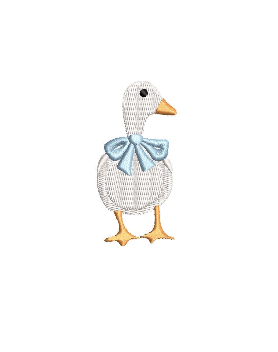 Duck with Bow Tie Machine Embroidery Design: Classic Baby Motif (Digital Instant Download PES DST JEF++