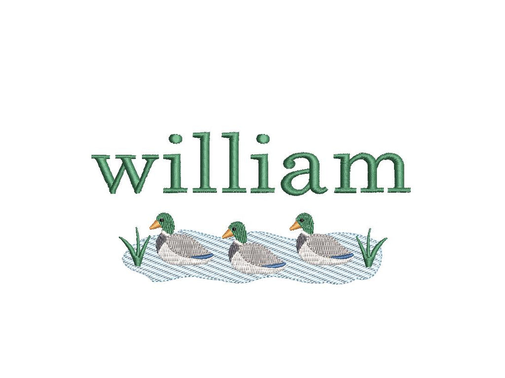 Mallard Ducks Embroidery Machine Design: Sketch Pond, 7 Sizes (Digital Instant Download)