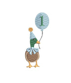 Mallard Duck 1st Birthday Machine Embroidery Heirloom Design: Vintage Style Bow Tie (Digital Download PES DST JEF++)