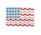 US Flag Embroidery Design: Beaded Scalloped Stripes (PES++) Digital Download