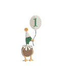 Mallard Duck 1st Birthday Machine Embroidery Heirloom Design: Vintage Style Bow Tie (Digital Download PES DST JEF++)