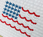 US Flag Embroidery Design: Beaded Scalloped Stripes (PES++) Digital Download