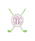 Golf Clubs & Balls Circle Monogram Frame for Machine Embroidery, 7 Sizes PES DST JEF++ Incl Digital Instant Download