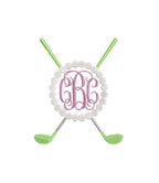 Golf Clubs & Balls Circle Monogram Frame for Machine Embroidery, 7 Sizes PES DST JEF++ Incl Digital Instant Download