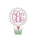Golf Balls & Tee Circle Monogram Frame Preppy Design for Machine Embroidery, 5 Sizes PES DST JEF++ Incl Digital Instant Download