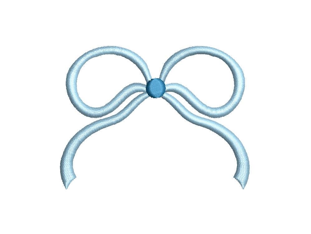 Coquette Bow Monogram Frame: Two-Color Machine Embroidery Design (PES++)