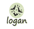 Halloween Bats Embroidery Design: Spooky Moon Motif (PES Digital Download, 5 Sizes)