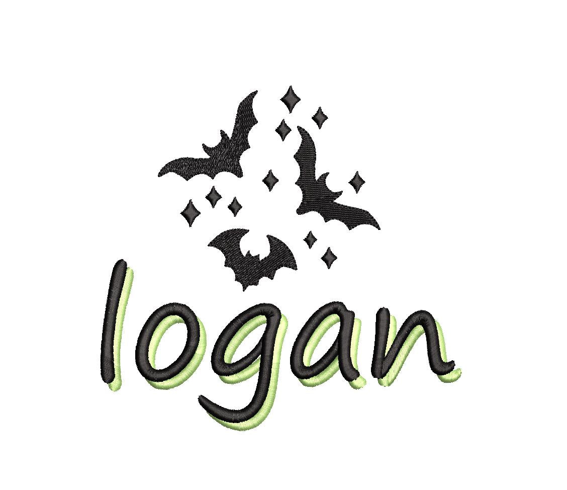 Halloween Bats Embroidery Design: Spooky Moon Motif (PES Digital Download, 5 Sizes)