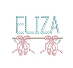 Ballerina Bar Slippers Embroidery Design: Machine Embroidery Monogram Frame (Digital Download, PES++)