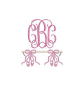 Ballerina Bar Slippers Embroidery Design: Machine Embroidery Monogram Frame (Digital Download, PES++)