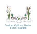 Mallard Ducks Cattails Reeds Pond Monogram Frame Design, for Machine Embroidery, 6 Sizes PES++ Incl Digital Instant Download