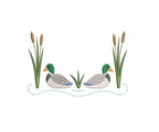 Mallard Ducks Cattails Reeds Pond Monogram Frame Design, for Machine Embroidery, 6 Sizes PES++ Incl Digital Instant Download